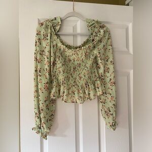 Wayf smocked blouse